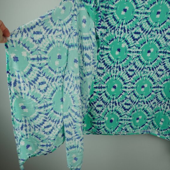 Tori Richard Green and Blue Flowy Dress‎ Size Medium - Picture 9 of 9